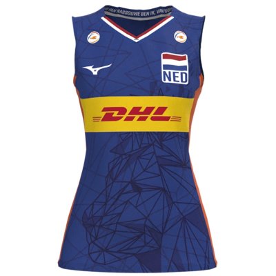 Camisa Mizuno Nevobo Volleyball Match Blue Shirt Mujer Azules - Chile M416SOGCJQ